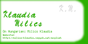 klaudia milics business card